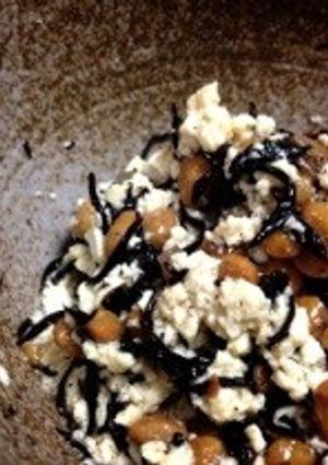 ひじきの煮物リメイク♪納豆入り白和え-レシピのメイン写真