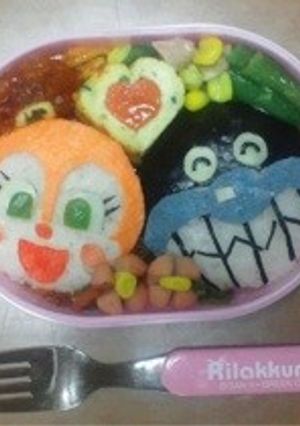 ドキンちゃん＆ばいきんまん☆キャラ弁-レシピのメイン写真