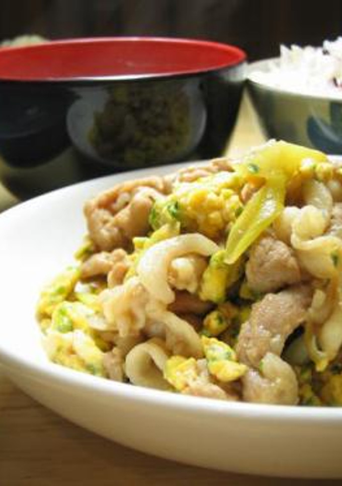 青のり卵と豚肉の中華風炒め-レシピのメイン写真