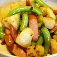 じゃがいもとスナップエンドウの炒めもの