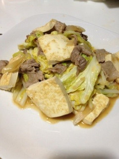 豆腐とキャベツと豚肉にんにく炒め-レシピのメイン写真