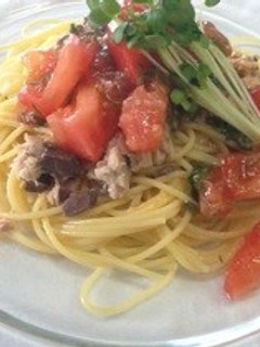 トマトと鯖缶の冷製パスタ☆-レシピのメイン写真