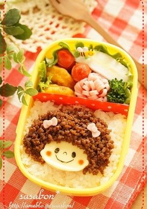 簡単♪そぼろｄｅアフロガールのお弁当-レシピのメイン写真