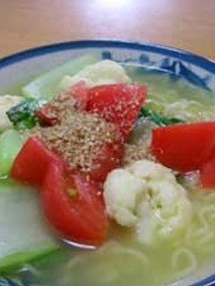野菜の蒸し炒めたっぷりの塩らーめん-レシピのメイン写真