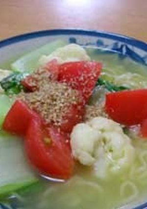 野菜の蒸し炒めたっぷりの塩らーめん-レシピのメイン写真