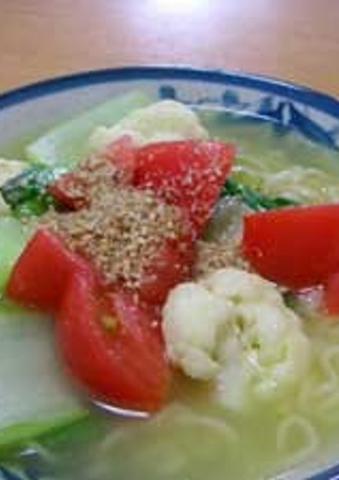 野菜の蒸し炒めたっぷりの塩らーめん-レシピのメイン写真