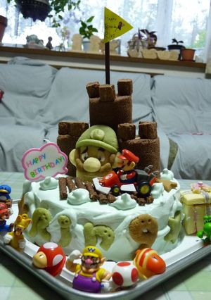 ルイージ＆お城☆バースデーケーキ-レシピのメイン写真