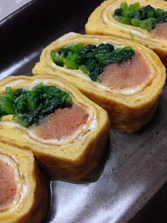 明太子とほうれん草の卵焼き-レシピのメイン写真