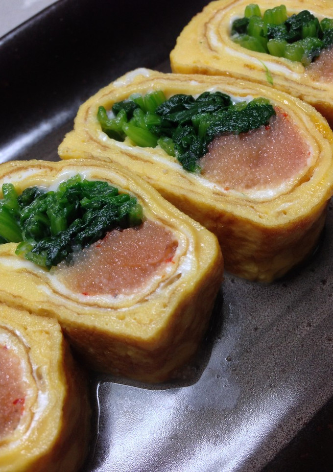 明太子とほうれん草の卵焼き-レシピのメイン写真