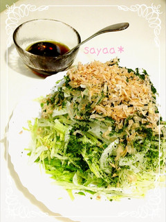 激やせ!レタスの麺つゆオリーブサラダ-レシピのメイン写真