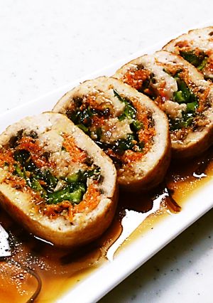 簡単！鶏の塩昆布ロールのあんかけ添え♪-レシピのメイン写真