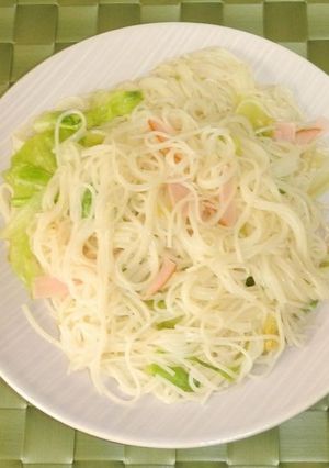レタスとハムのそーみんちゃんぷるー-レシピのメイン写真