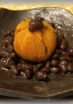 かぼちゃ茶巾絞りと小豆のスイーツ-レシピのメイン写真