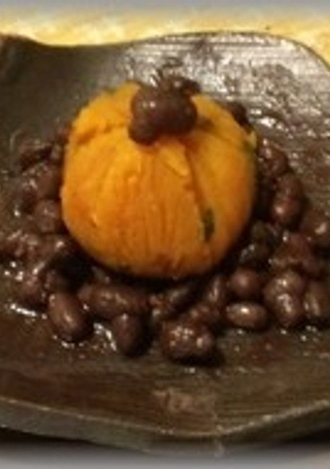 かぼちゃ茶巾絞りと小豆のスイーツ-レシピのメイン写真