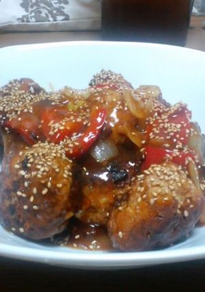 シャキシャキレンコンで甘酢肉団子-レシピのメイン写真