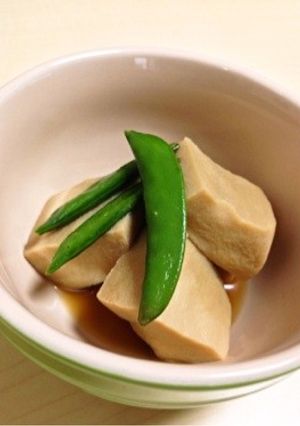 こうや豆腐とスナップえんどうの煮物-レシピのメイン写真