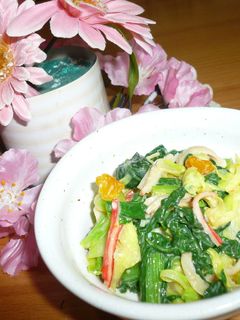 ☆春キャベツと小松菜の卵サラダ☆-レシピのメイン写真