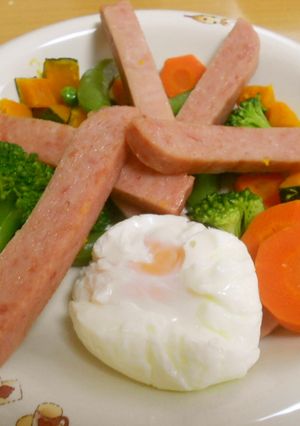 スパムと温野菜のボリュームおかず-レシピのメイン写真