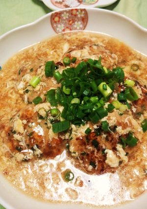 ニラ入り豆腐ハンバーグの卵あんかけ-レシピのメイン写真