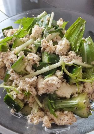 豆腐と水菜のゴマ＆シソ和えサラダ-レシピのメイン写真