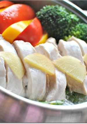 ☆たっぷりの生姜と食べる蒸し鶏☆-レシピのメイン写真