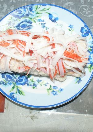 板わさ☆ワサビソースとカニかま添え-レシピのメイン写真