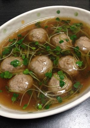 肉団子とかいわれ大根のめんつゆ煮-レシピのメイン写真