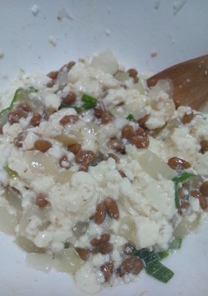 新玉ねぎで☆塩納豆腐-レシピのメイン写真
