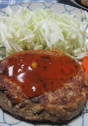 男のスピード料理 ~貧乏野菜ハンバーグ~-レシピのメイン写真