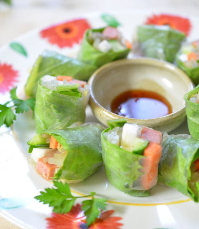 スパムとシャッキリ野菜の生春巻き♫ by さとみわ 【クックパッド