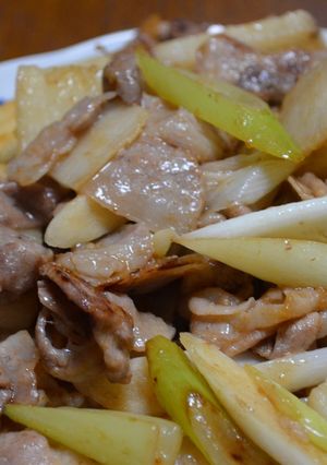 豚肉と長いもの梅風味炒め-レシピのメイン写真