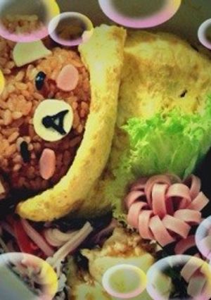 キャラ弁☆オムライスリラックマ-レシピのメイン写真