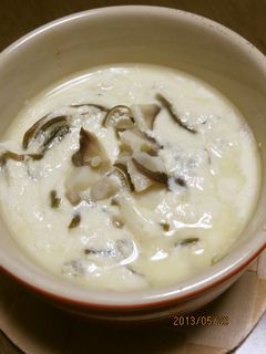 塩こんぶ&キノコの豆腐の茶碗蒸し-レシピのメイン写真