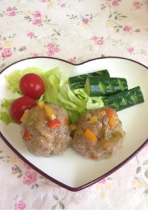 肉だんご…揚げずにヘルシ〜(o˘◡˘o)-レシピのメイン写真