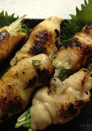 こ～んがり！鶏皮の水菜巻き-レシピのメイン写真