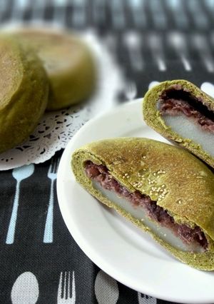 平焼き抹茶あんぱん-レシピのメイン写真