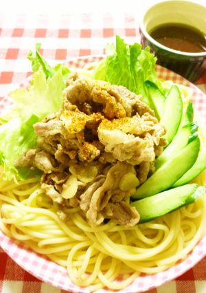 ガツンと！お肉の冷やしパスタ-レシピのメイン写真
