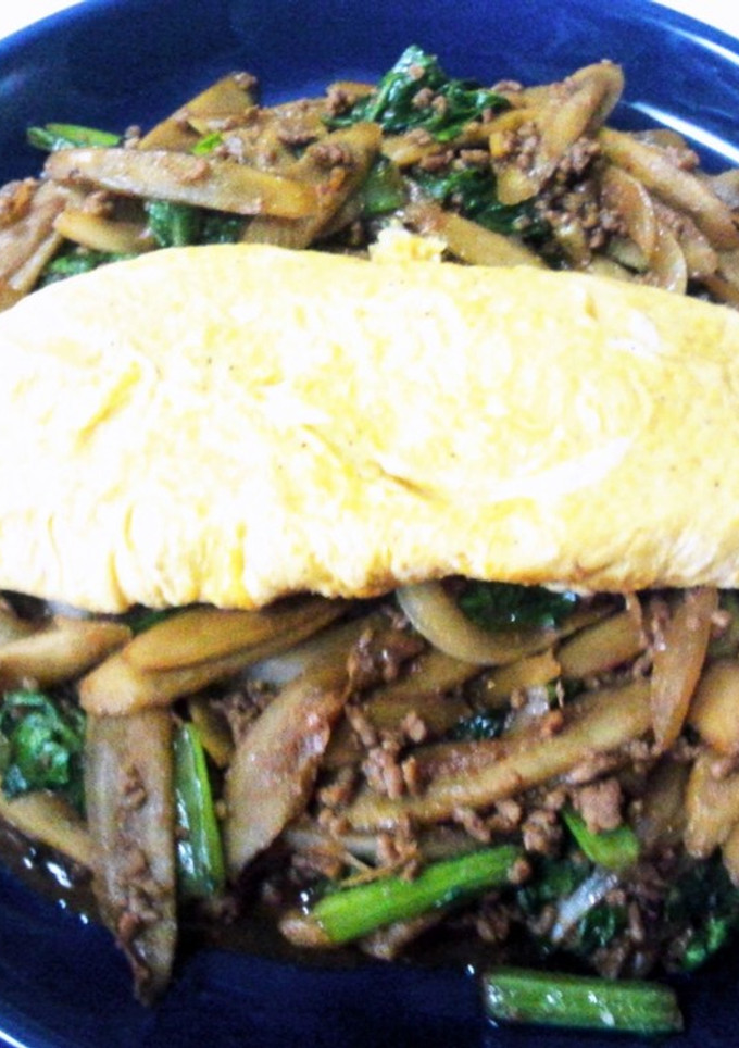 ごぼうの味噌炒め　卵のせ　丼にも♪-レシピのメイン写真