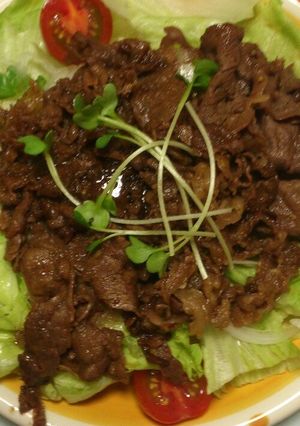 簡単！焼肉！レタスと玉葱もりもりペロリ☆-レシピのメイン写真