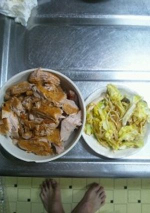 ５月２０日晩飯　【漬けマグロと野菜炒め】-レシピのメイン写真