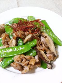絹さやと豚肉の中華炒め-レシピのメイン写真