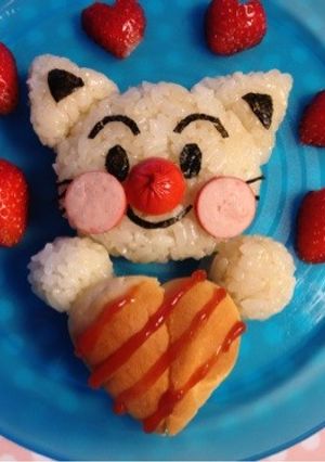 キャラ弁に、ネコになったアンパンマン-レシピのメイン写真