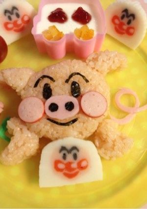 キャラ弁に簡単☆ブタになったアンパンマン-レシピのメイン写真