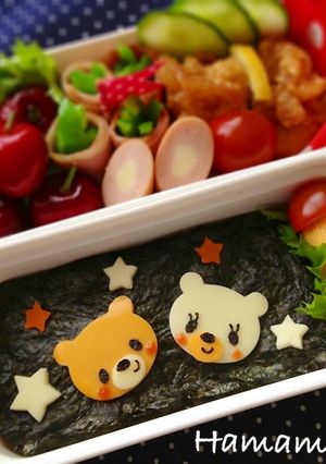 簡単♪型抜きくまちゃん♡キャラ弁-レシピのメイン写真