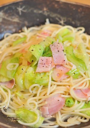 極旨！キャベツとベーコンのスープパスタ-レシピのメイン写真