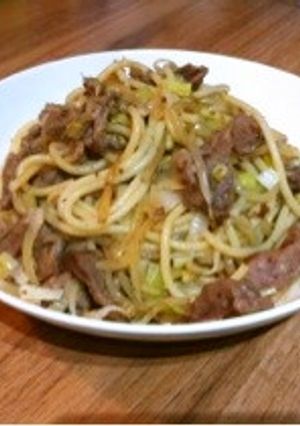 サッパリ♪豚ほほ肉のネギ塩だれ焼きそば-レシピのメイン写真