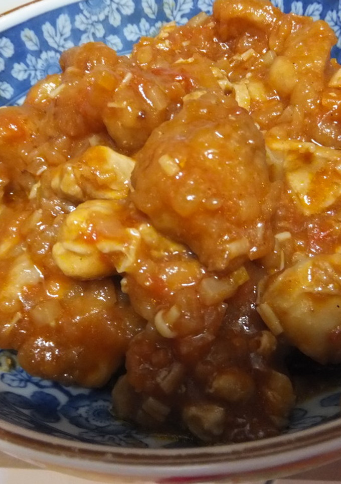 鶏肉唐揚げの残りでトマト煮込み-レシピのメイン写真