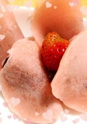 簡単☆桜餅風のイチゴ大福♡-レシピのメイン写真
