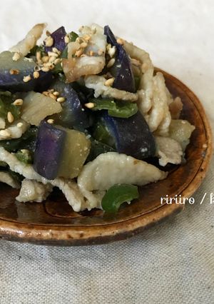 簡単！茄子とピーマンの大葉味噌炒め-レシピのメイン写真