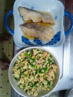 5月21日晩飯 【下:辛味噌炒卵】-レシピのメイン写真